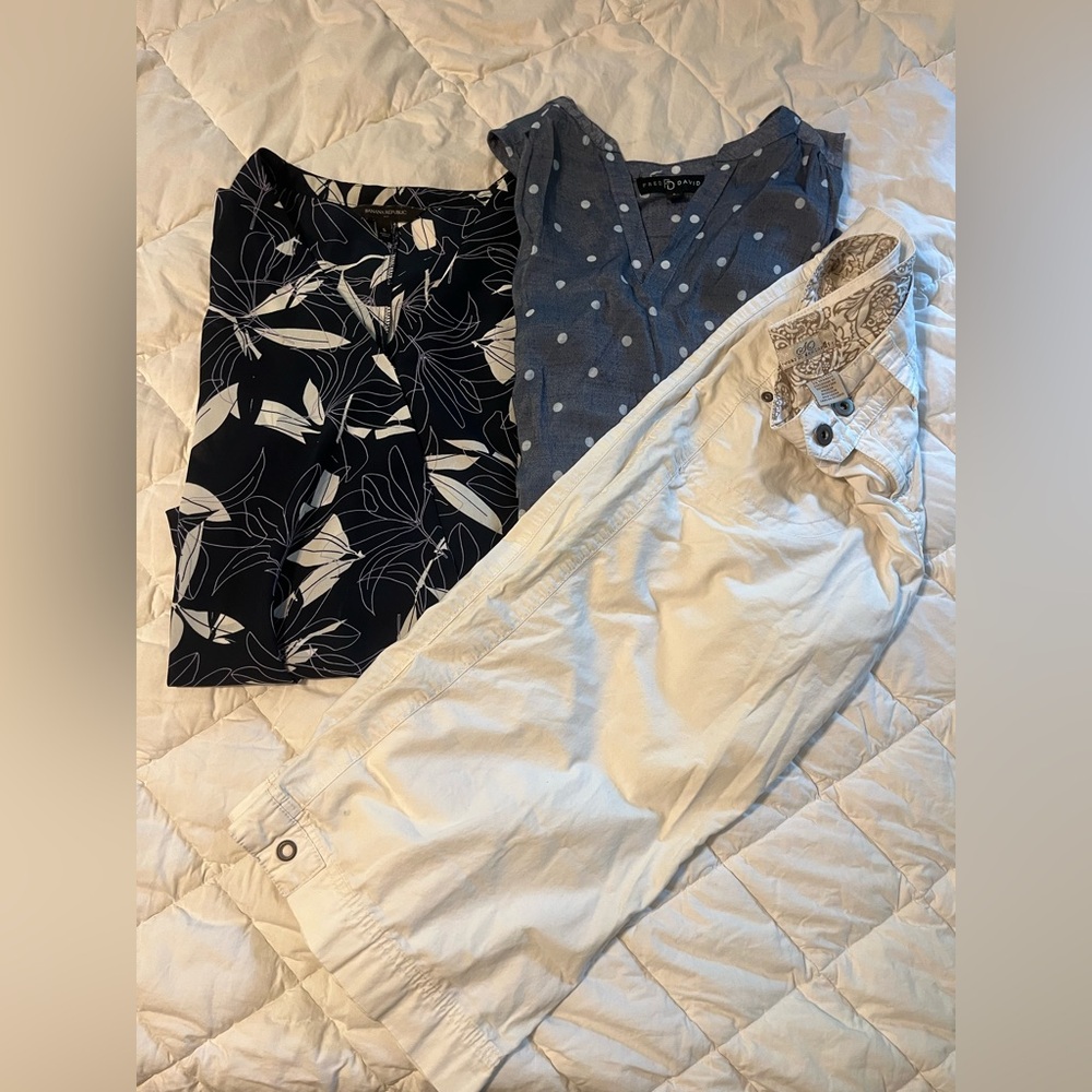Banana Republic & Fred David Tops $ shorts lot of 3